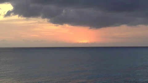 Barbados Sunset Sea View Stock Footage 110512598