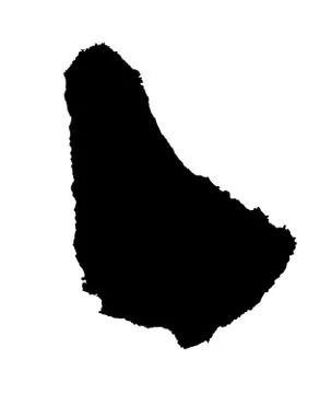 Barbados vector map silhouette isolated on white background Stock-Illustration