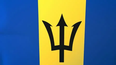 Barbados Waving Flag Stock Footage 10761537