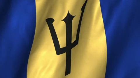 Barbados Waving Flag Stock Footage 12390686