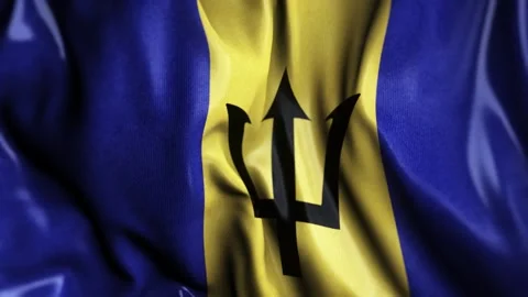 Barbados WAVING FLAG Stock Footage 323828333