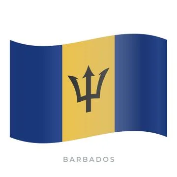 Barbados waving flag vector icon. Vector illustration isolated on white. Stock-Illustration