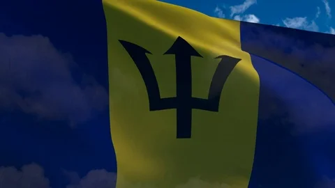 Barbados's flag waving Vídeo Stock 72459441