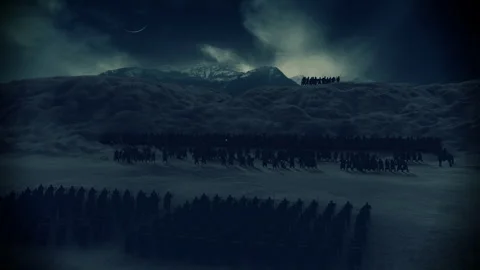 Barbarian Army Force Standing in Front of Roman Legions in Formation Stock Footage 250622949