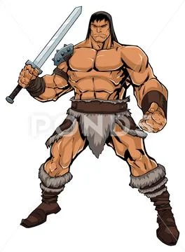 Barbarian on White Stock Illustration