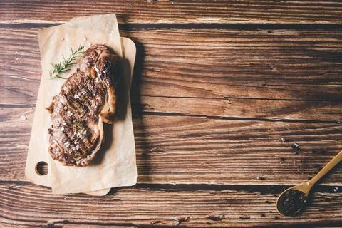 Barbecue Aged Roast Beef. Copy space Stock-Fotos