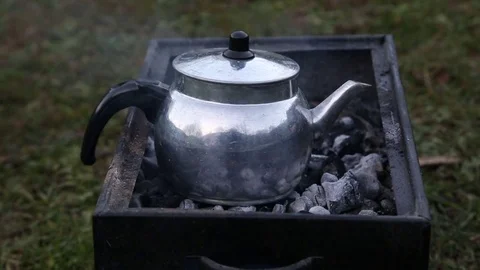 Barbecue and Coal Stock Footage 73871112