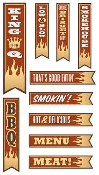 Barbecue Banners Stock Illustration
