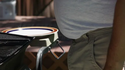 Barbecue BBQ grilling Stock Footage 34373524