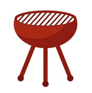 Barbecue, bbq icon, flat style. Isolated on white background. Vector illust.. Stock Illustration