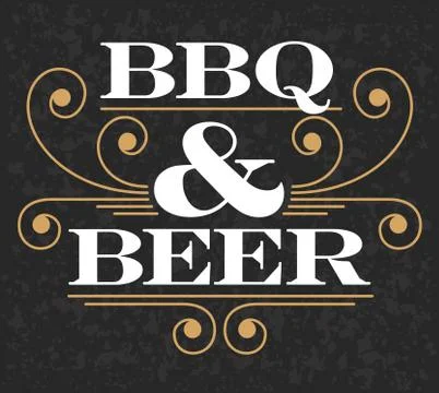 Barbecue &amp; Beer Emblem Stock Illustration