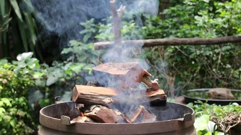 A barbecue braai fire Stock Footage 144549692