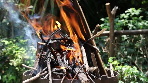 A barbecue braai fire 動画素材 144549763