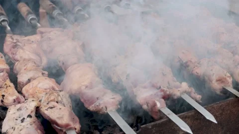 Barbecue on the chargrill Stock Footage 139376904
