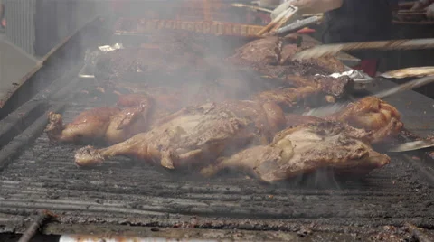 Barbecue Chicken. 4K UHD. Stock Footage 63476356