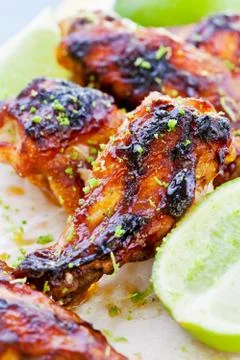Barbecue Chicken Wings Stock Photos