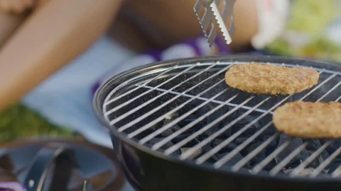 Barbecue Close-up In Park Stock Footage 127036594