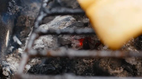 Barbecue Coal In A Grill Stock Footage 87697862