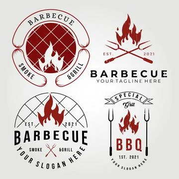 Barbecue collection set logo vector illustration design Stock Illustration