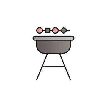 Barbecue color gradient vector icon Stock Illustration