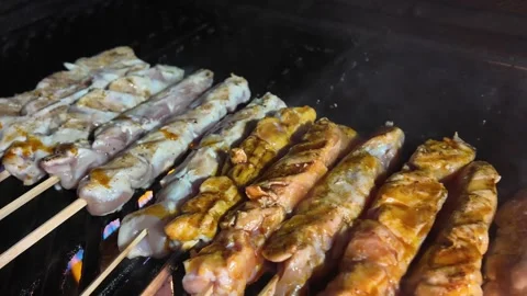 Barbecue cooking on the grill Video stock 297288410