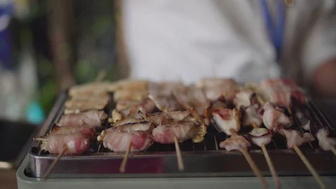 Barbecue cooking or Mala Stock Footage 90411859