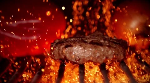 Barbecue cooking in slow motion Stock Footage 67860468