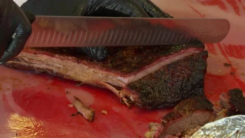 Barbecue cut the meat Video stock 163482336
