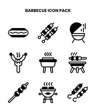 Barbecue DuoTone Vector Icons Pack Stock Illustration