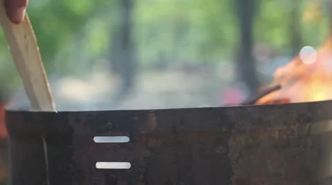 Barbecue fire _1 Stock Footage 11521153