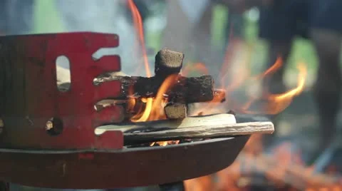 Barbecue fire _2 Video stock 11521212