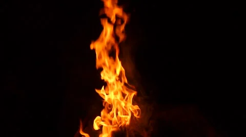 Barbecue Fire, Bonfire - Slow Motion 1/5th Speed Stock Footage 50796635