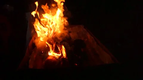 Barbecue Fire, Bonfire - Slow Motion 스톡 동영상 50796931