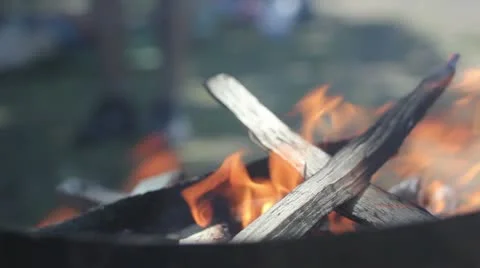 Barbecue fire Stock Footage 11521117