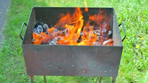 Barbecue fire Stock Footage 49921750