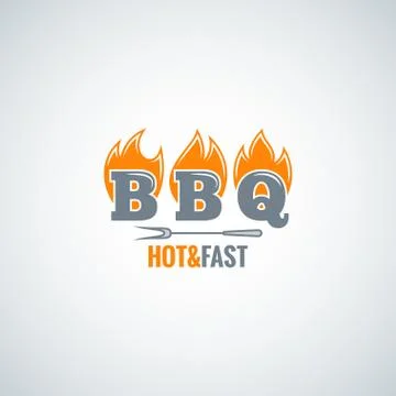 Barbecue fire logo design vector background Stock Illustration