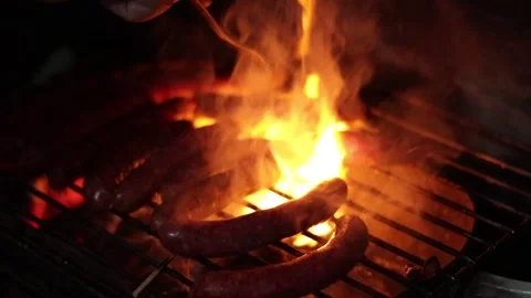 Barbecue fire meat restaurant . Stock Footage 145954531