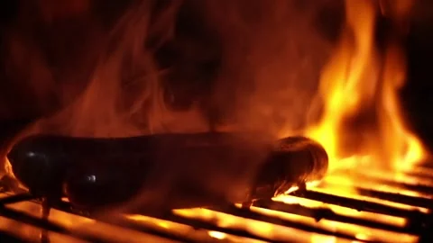 Barbecue fire meat restaurant Stock Footage 146235879