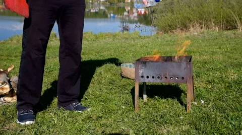 Barbecue fire nature Stock Footage 63431417