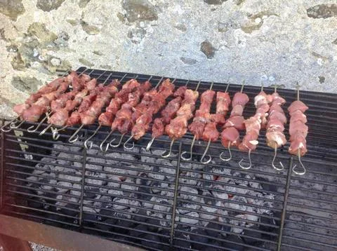 Barbecue on fire Stock-Fotos