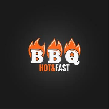 Barbecue fire sign design background Stock Illustration