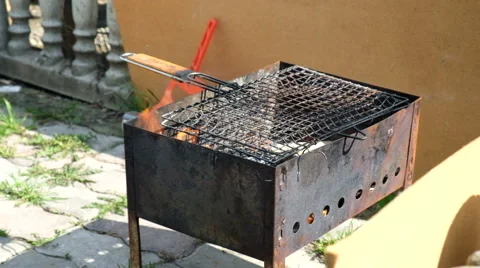 Barbecue fire wood Stock Footage 62749081