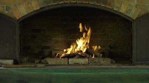Barbecue fireplace, Burned for a grill Stock Footage 77512366
