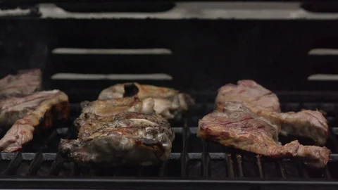Barbecue Flames Slow Motion Stock Footage 87857315
