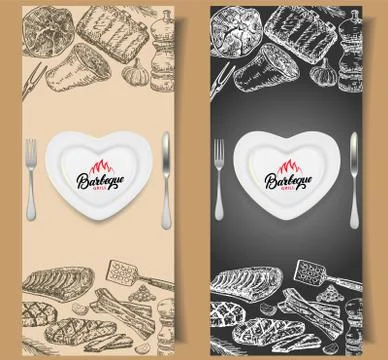 Barbecue flyer vector design templates Stock Illustration