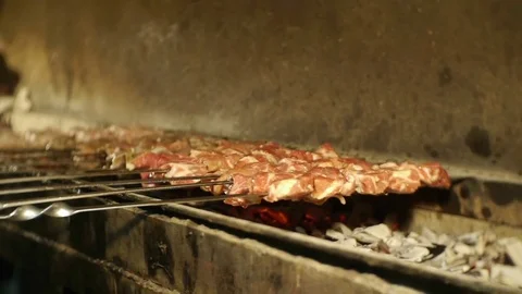 Barbecue Fried on Grill Stock Footage 78594182