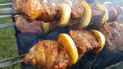 Barbecue is fried for the summer Stock Footage 90398448