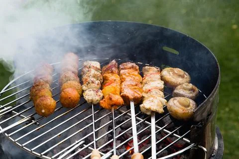 Barbecue in the garden Stock Photos