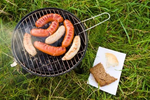 Barbecue on grass Stock Photos