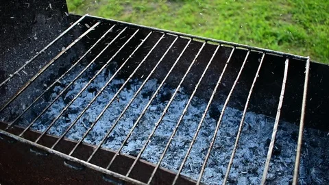 Barbecue grill, ash in the wind Stock Footage 116885367
